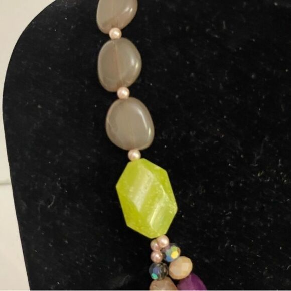 2014 20” Premier Designs silver plated double stranded colorful beaded necklace - Picture 4 of 10